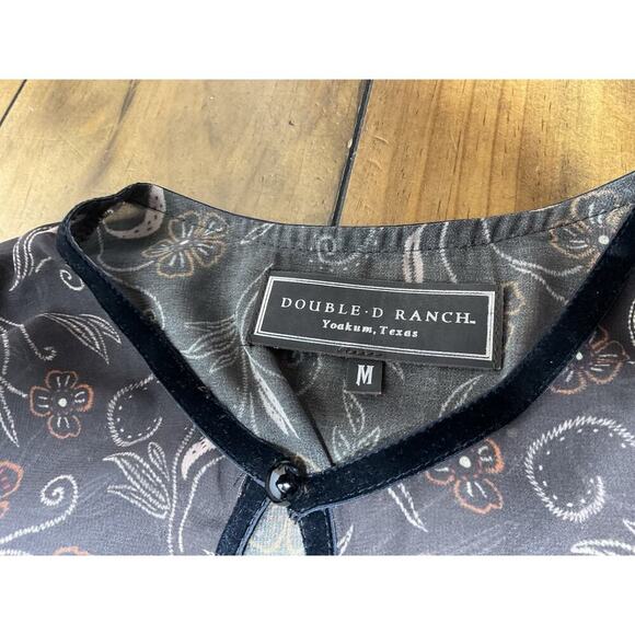 DOUBLE D RANCH Floral Brown Sheer Cottage Core Size Medium Boho - Picture 3 of 10